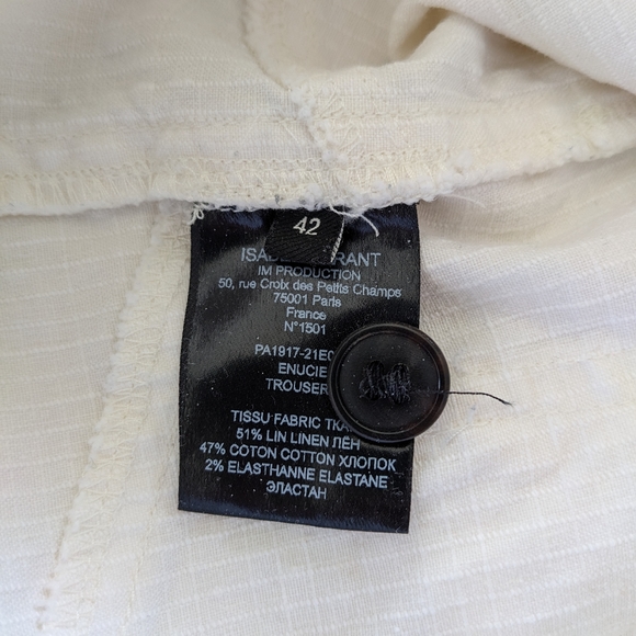 Isabel Marant Enucie White Cargo Jogger Pants Linen Blend 42 - Picture 4 of 8